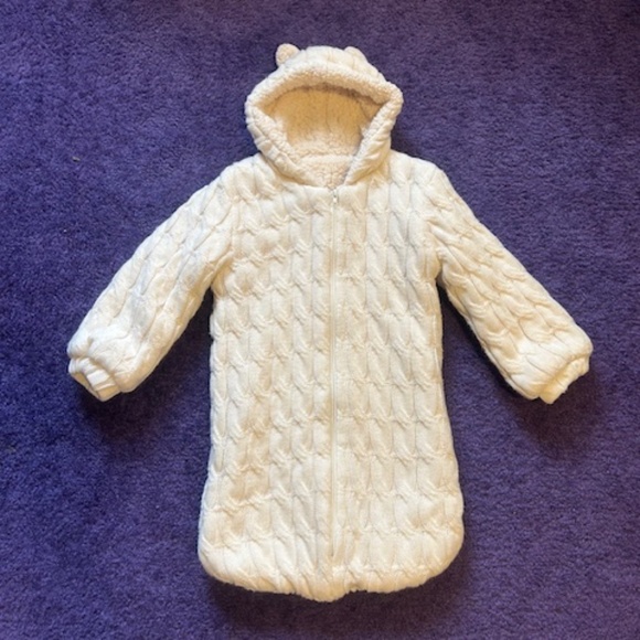 white Quilted snow suit baby bunting - Picture 1 of 5